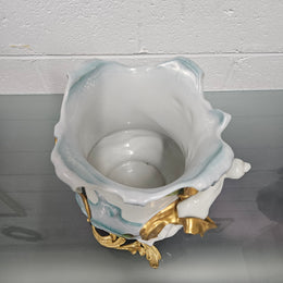Stunning Art Nouveau Sevres Style Vase With Gilt Bronze Base