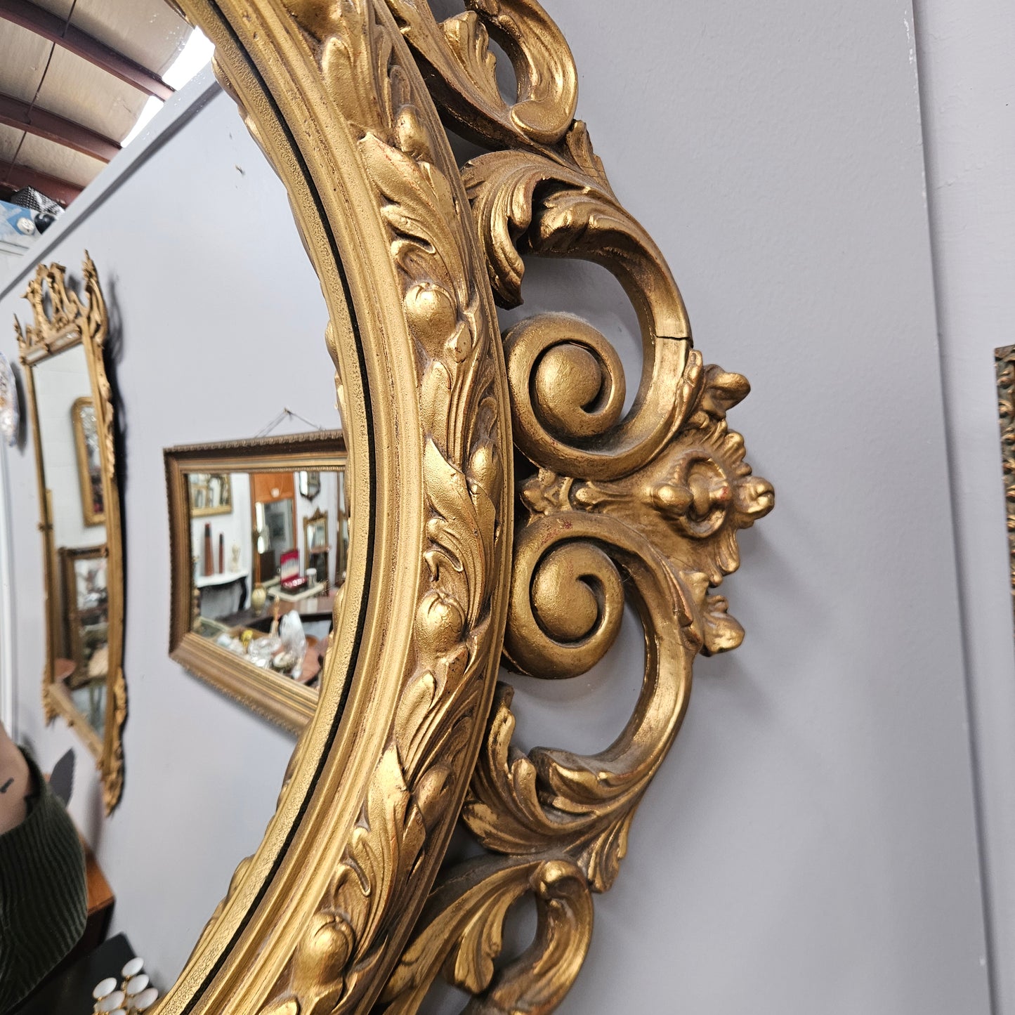 French Gilded Convex Mirror