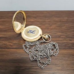 Estee Lauder Gold Tone Compact Pendant