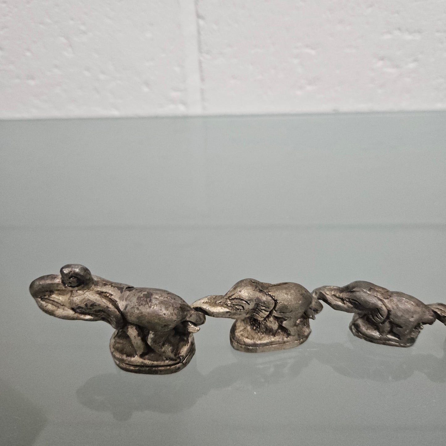 Silvered Bronze Elephant Herd