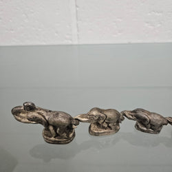 Silvered Bronze Elephant Herd | Antique & Vintage | Moonee Ponds Antiques | Australia Wide Delivery