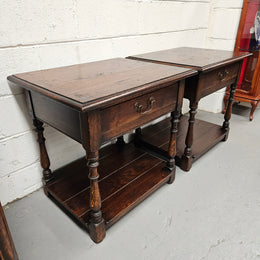 Antique French Oak Pair Bedside