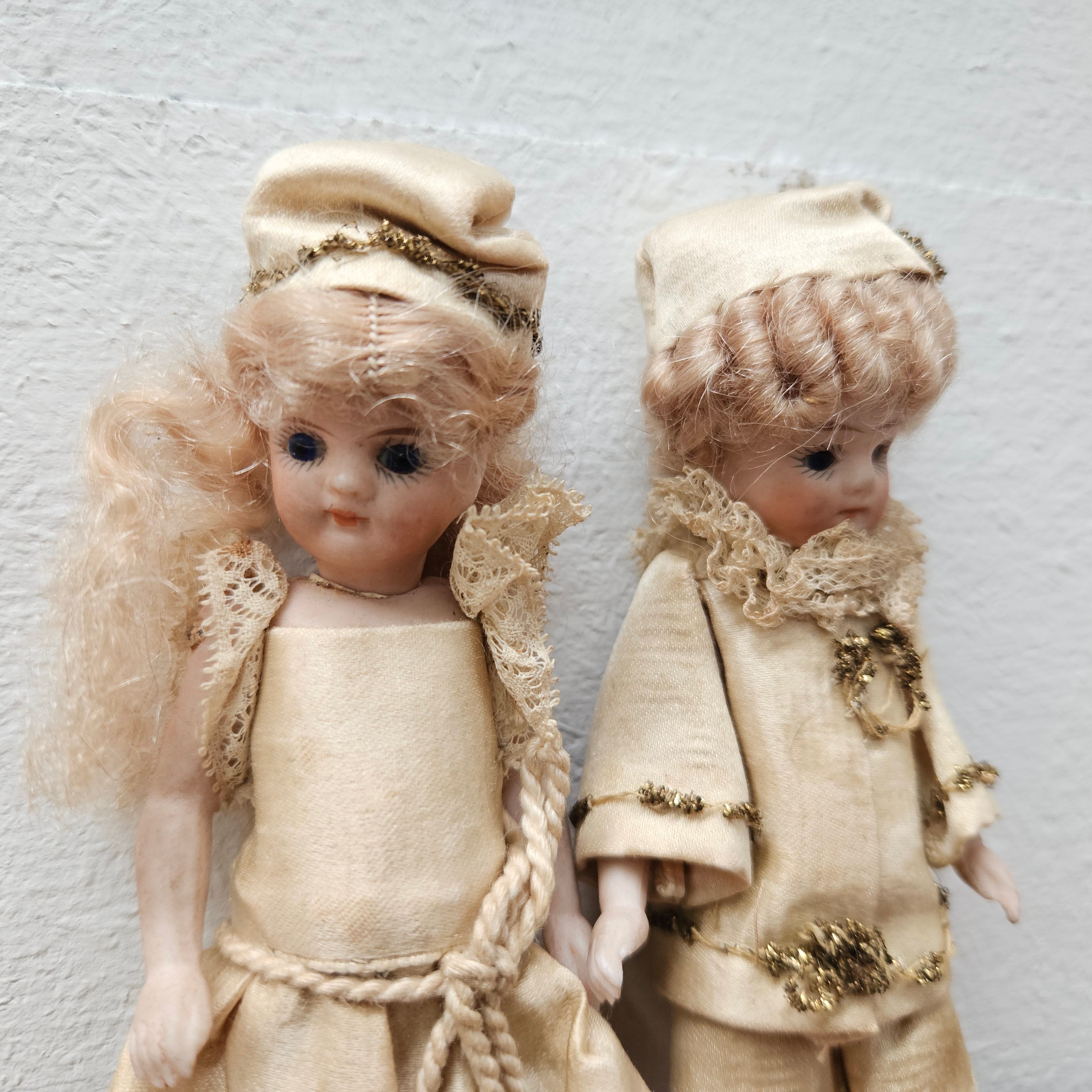 Pair Antique French Miniature Bisque Dolls Moonee Ponds Antiques