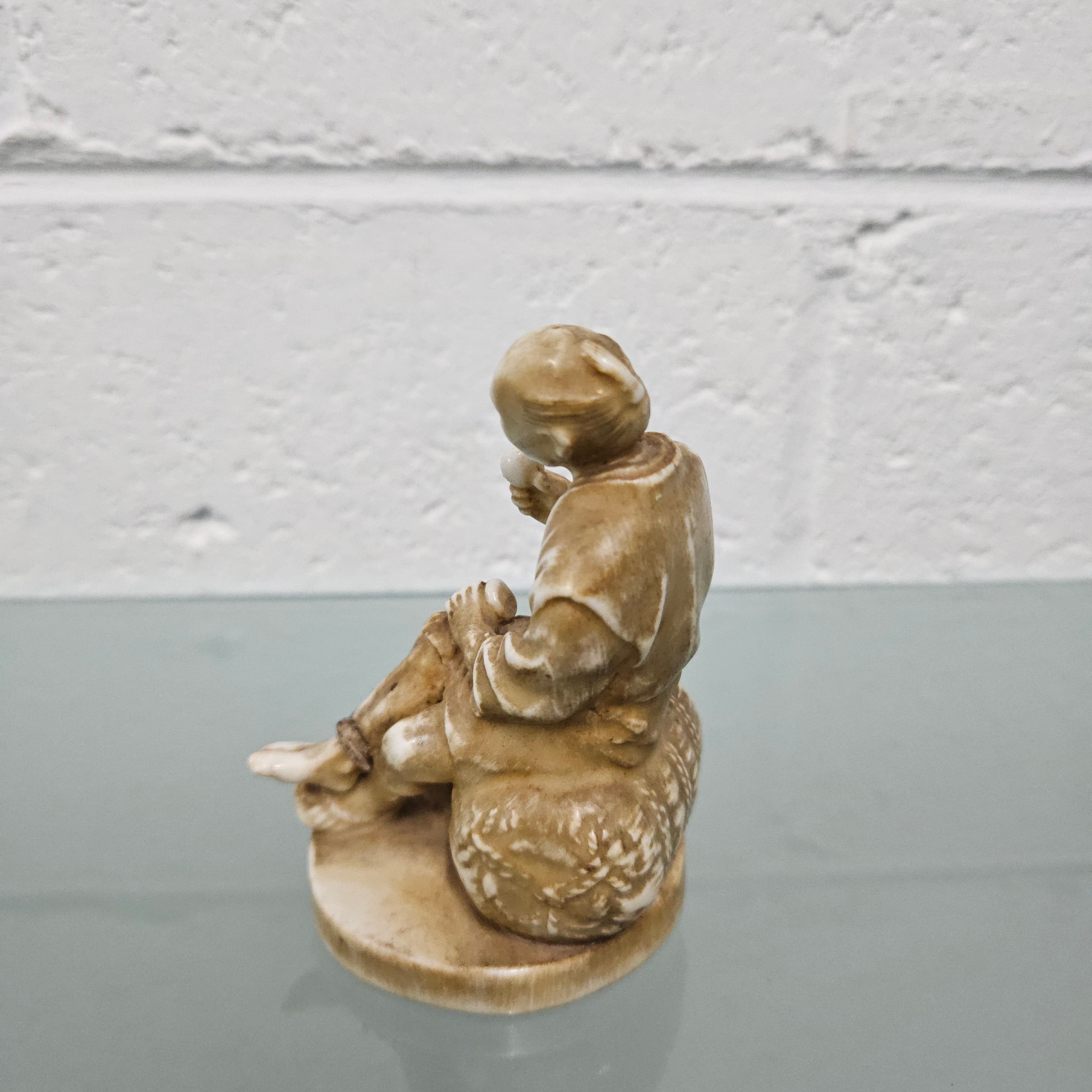 Japanese Meiji Porcelain Egg Tester Figurine C:1910
