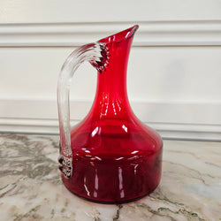 Vintage Whitefriars Ruby & Clear Glass Sparrow Beak Jug | Antique & Vintage | Moonee Ponds Antiques | Australia Wide Delivery