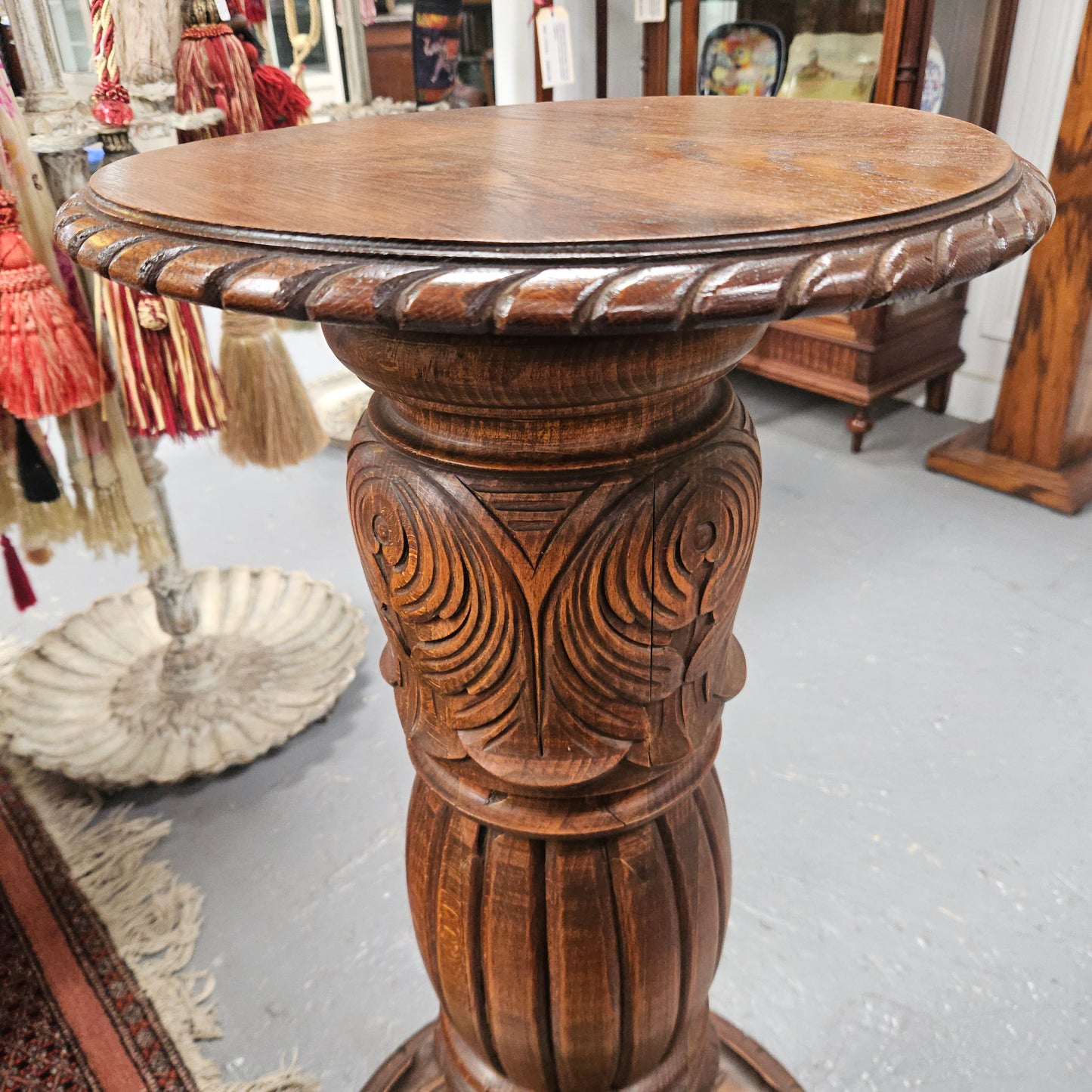 Nicely Carved  French Oak Pedestal