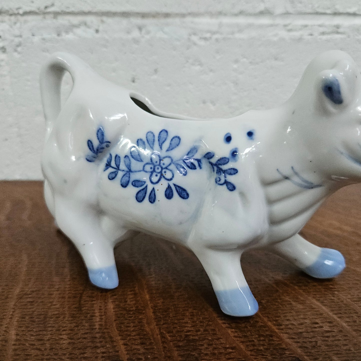 Vintage Blue/White Cow Cream Jug