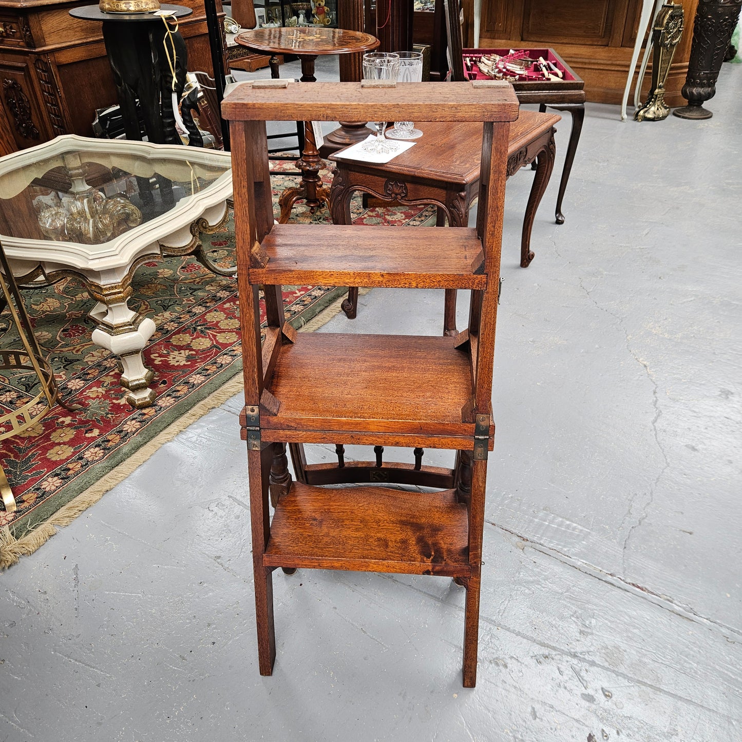 19th Century Mahogany Library Steps/Chair