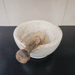Antique Sheoak/Ceramic Apothecary Mortar and Pestle | Antique & Vintage | Moonee Ponds Antiques | Australia Wide Delivery