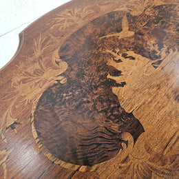 Antique Victorian Inlaid Tilt Top Occasional Table