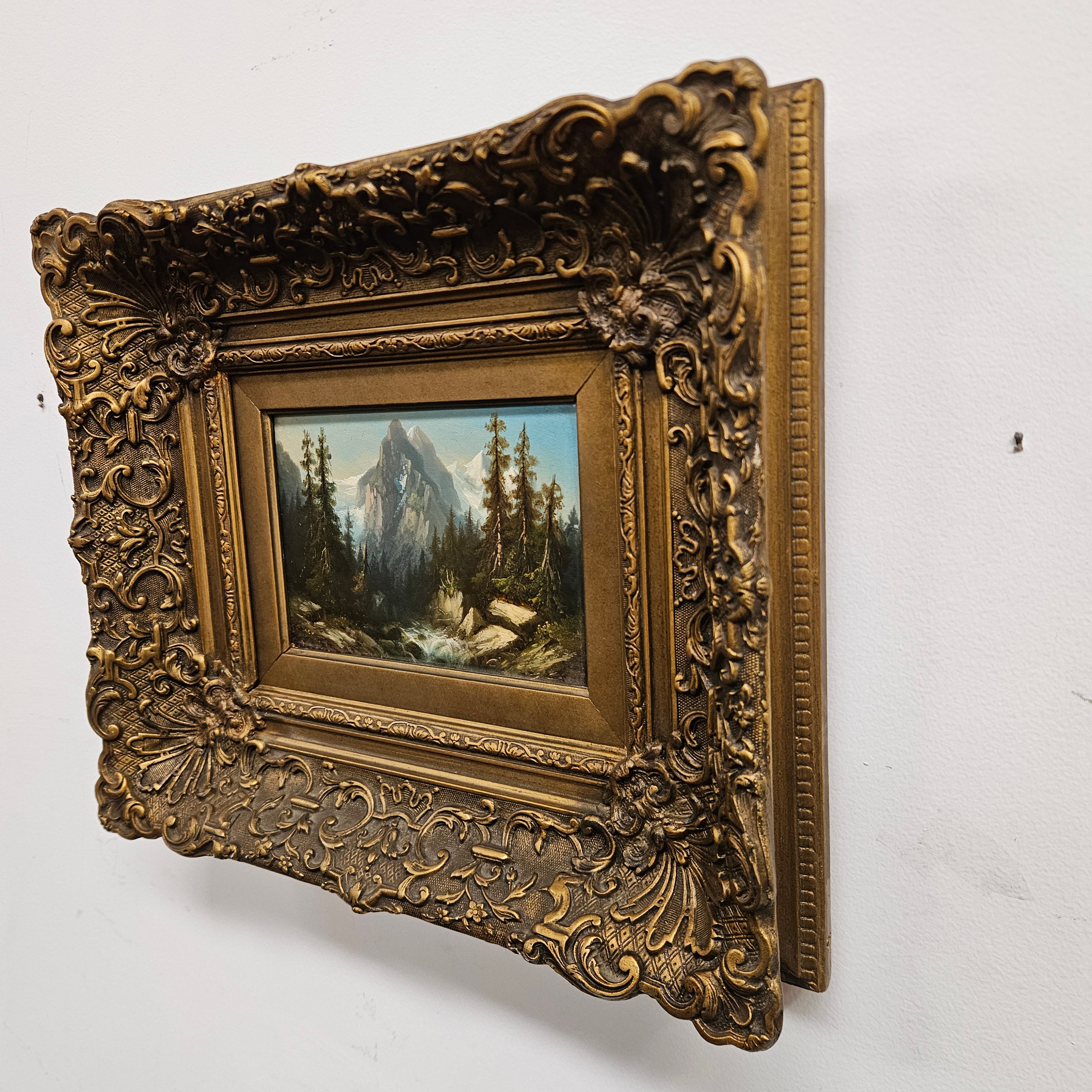 Antique Oil on Panel of A Mountainous Landscape | Antique & Vintage | Moonee Ponds Antiques | Australia Wide