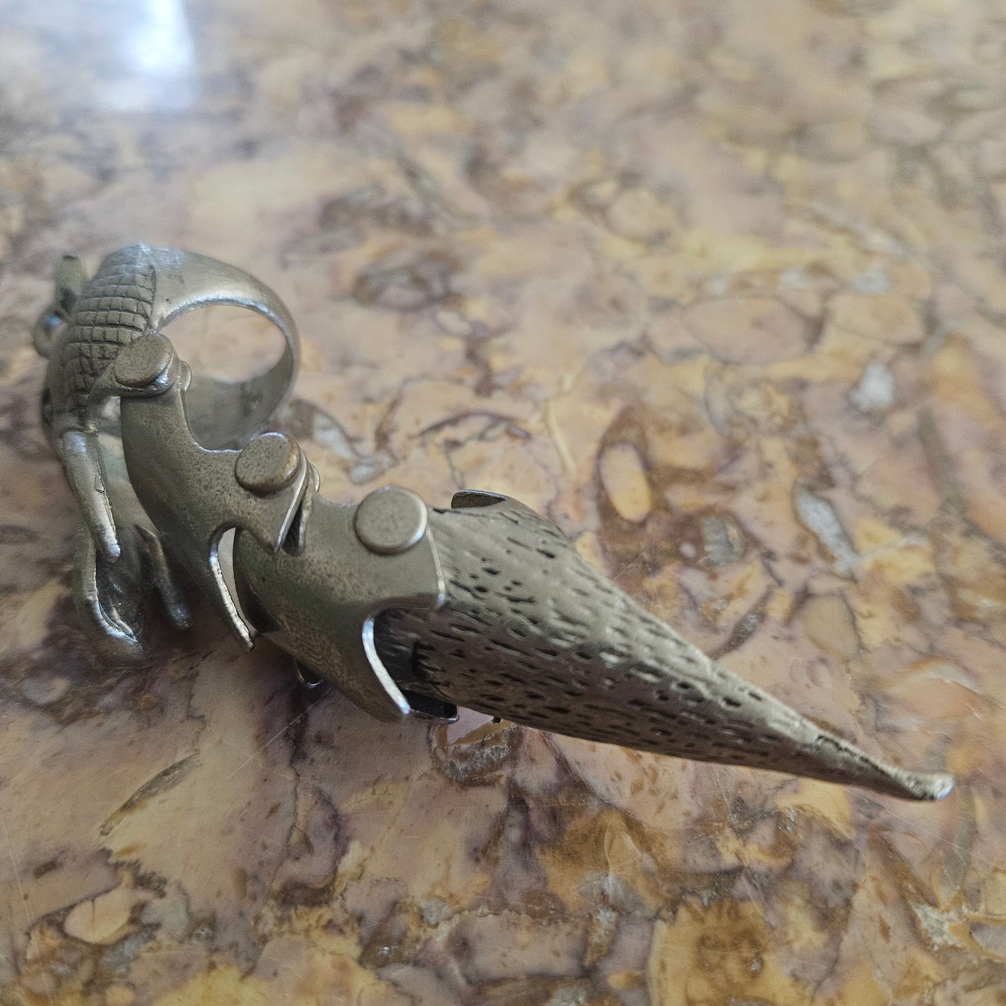 Vintage Silver Metal Gothic Full Finger Claw Ring/Pendant