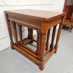 Set of Three Oak Side Tables | Antique & Vintage | Moonee Ponds Antiques | Australia Wide Delivery
