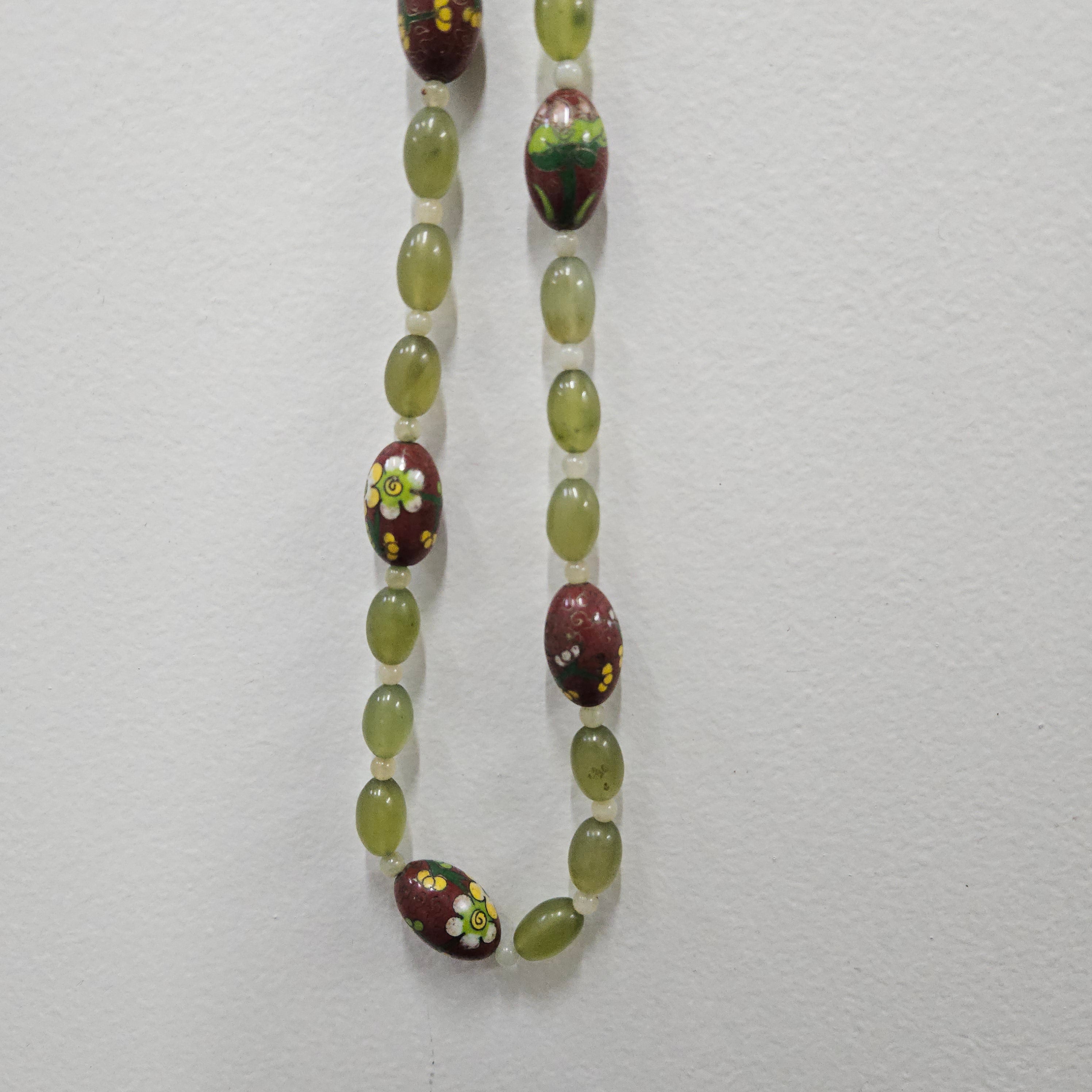 Antique Jade & Cloisonne Necklace | Antique & Vintage | Moonee Ponds Antiques | Australia Wide Delivery