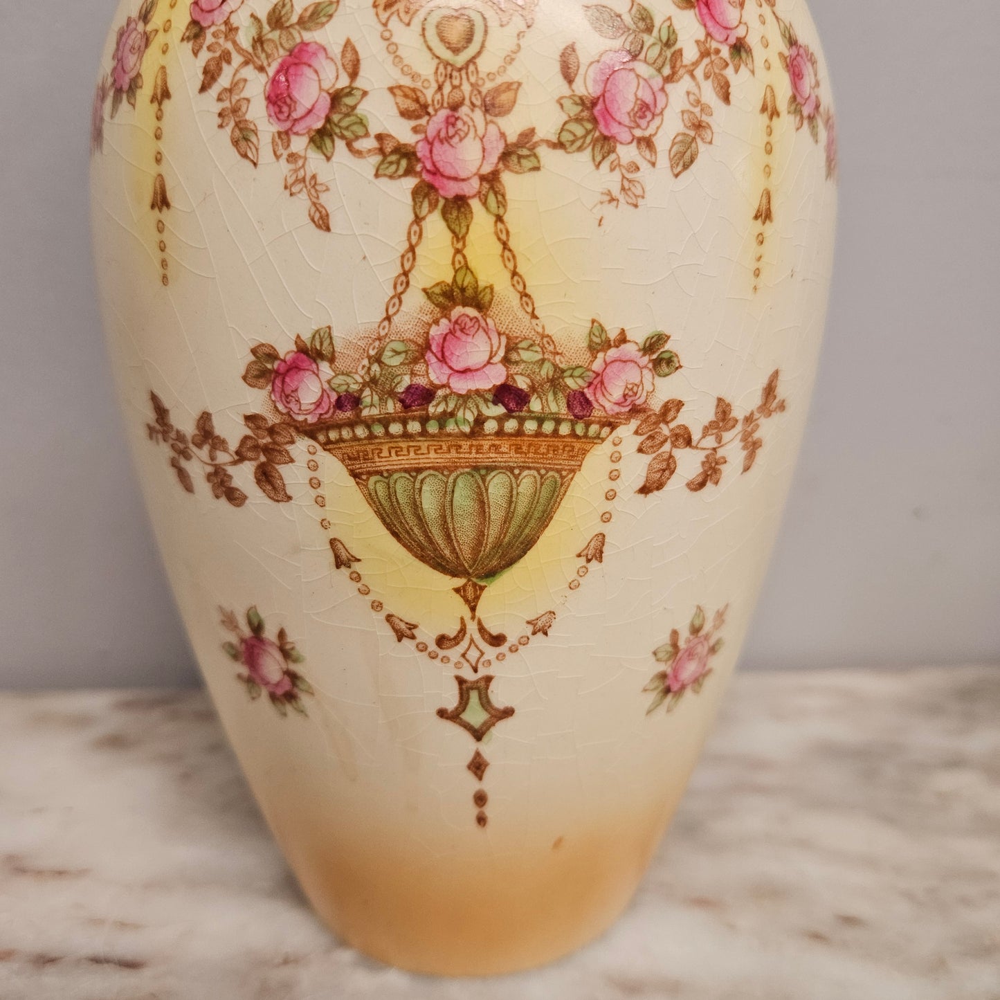 Crown Devon Decorated Vase