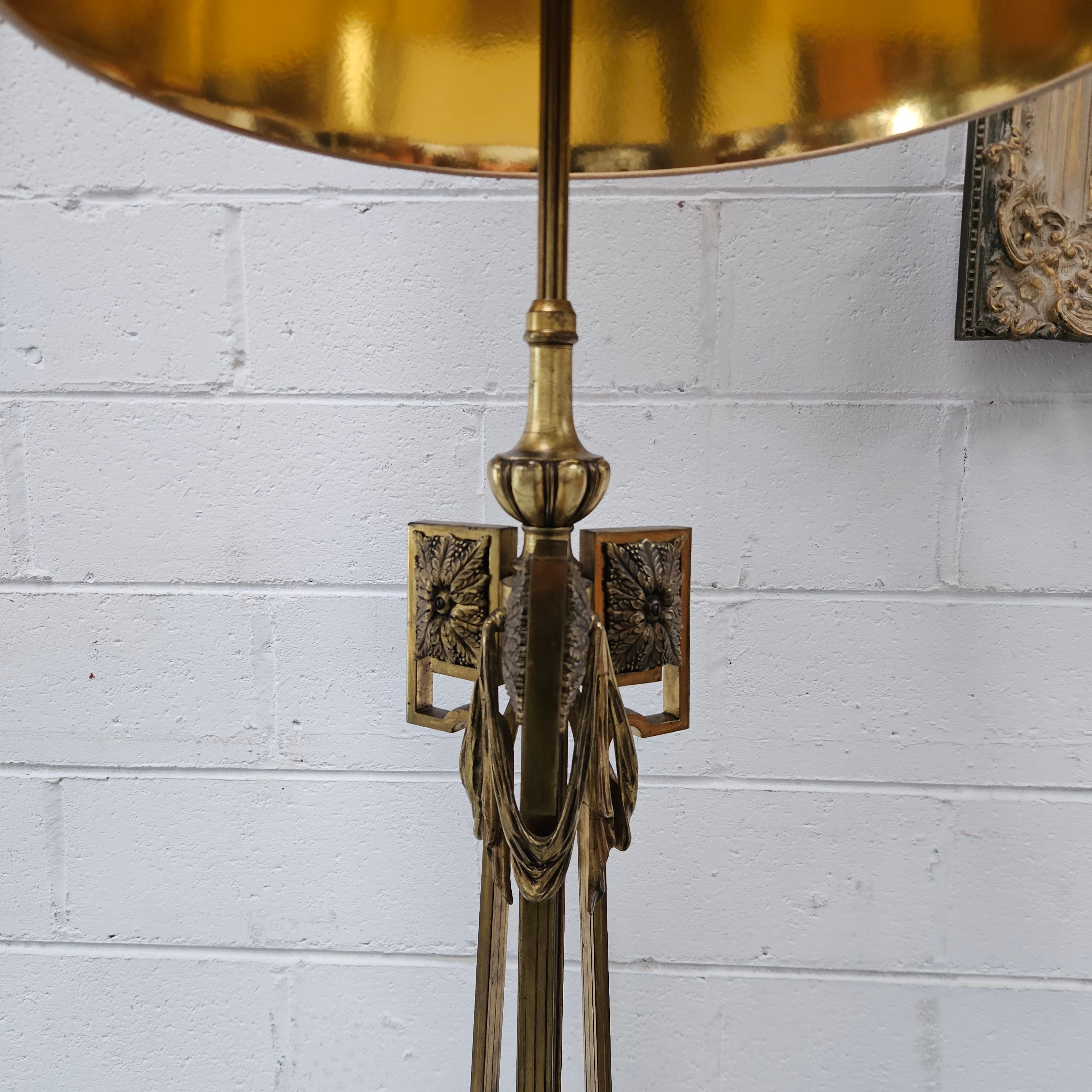 Napolean Style Gilt Standard Lamp & Shade | Antique & Vintage | Moonee Ponds Antiques | Australia Wide
