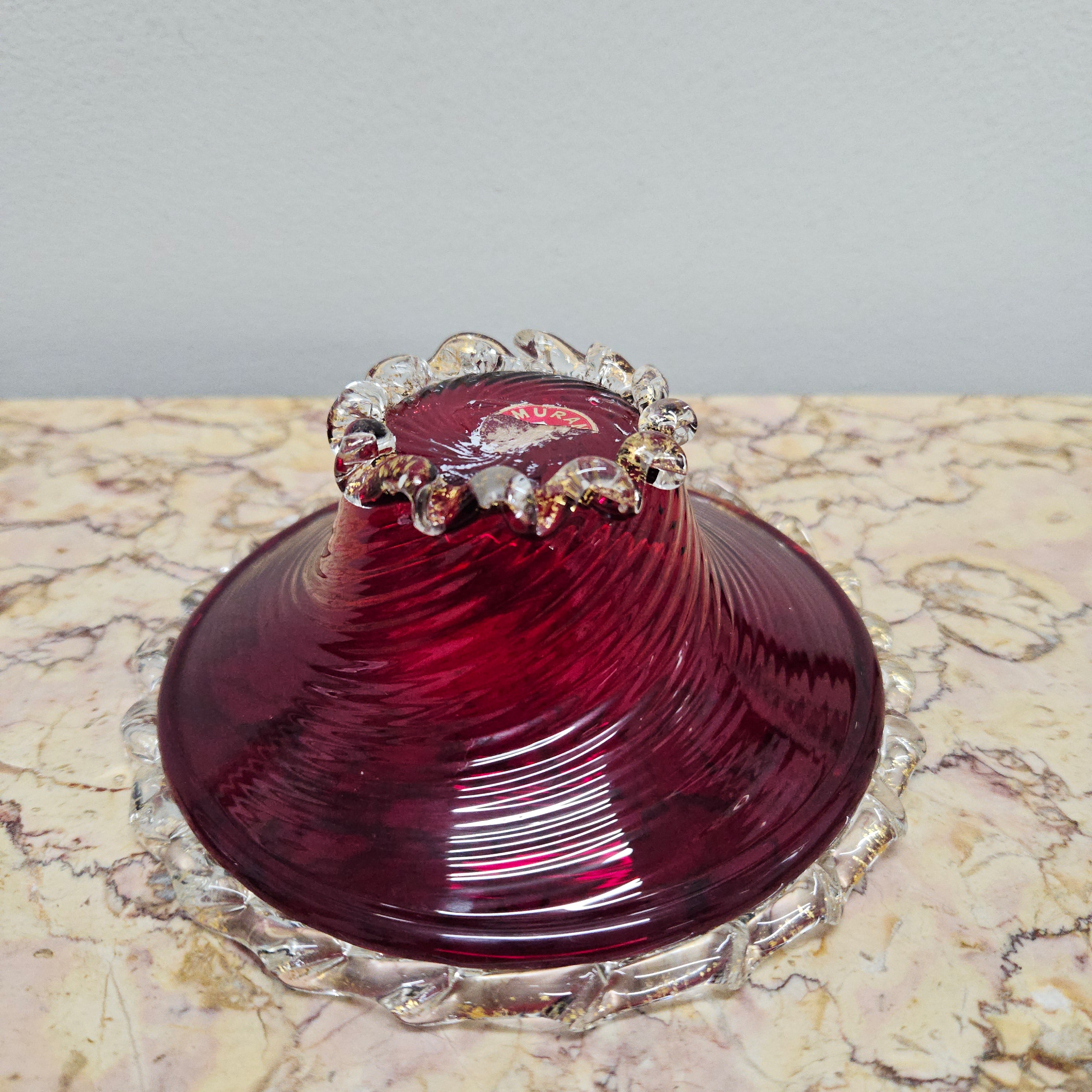 Venetian Ruby & Aventurine Glass Bowl | Antique & Vintage | Moonee Ponds Antiques | Australia Wide Delivery