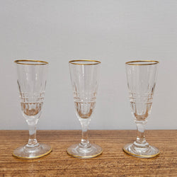 Set Of 6 Stemmed Crystal Liqueur Glasses | Antique & Vintage | Moonee Ponds Antiques | Australia Wide Delivery