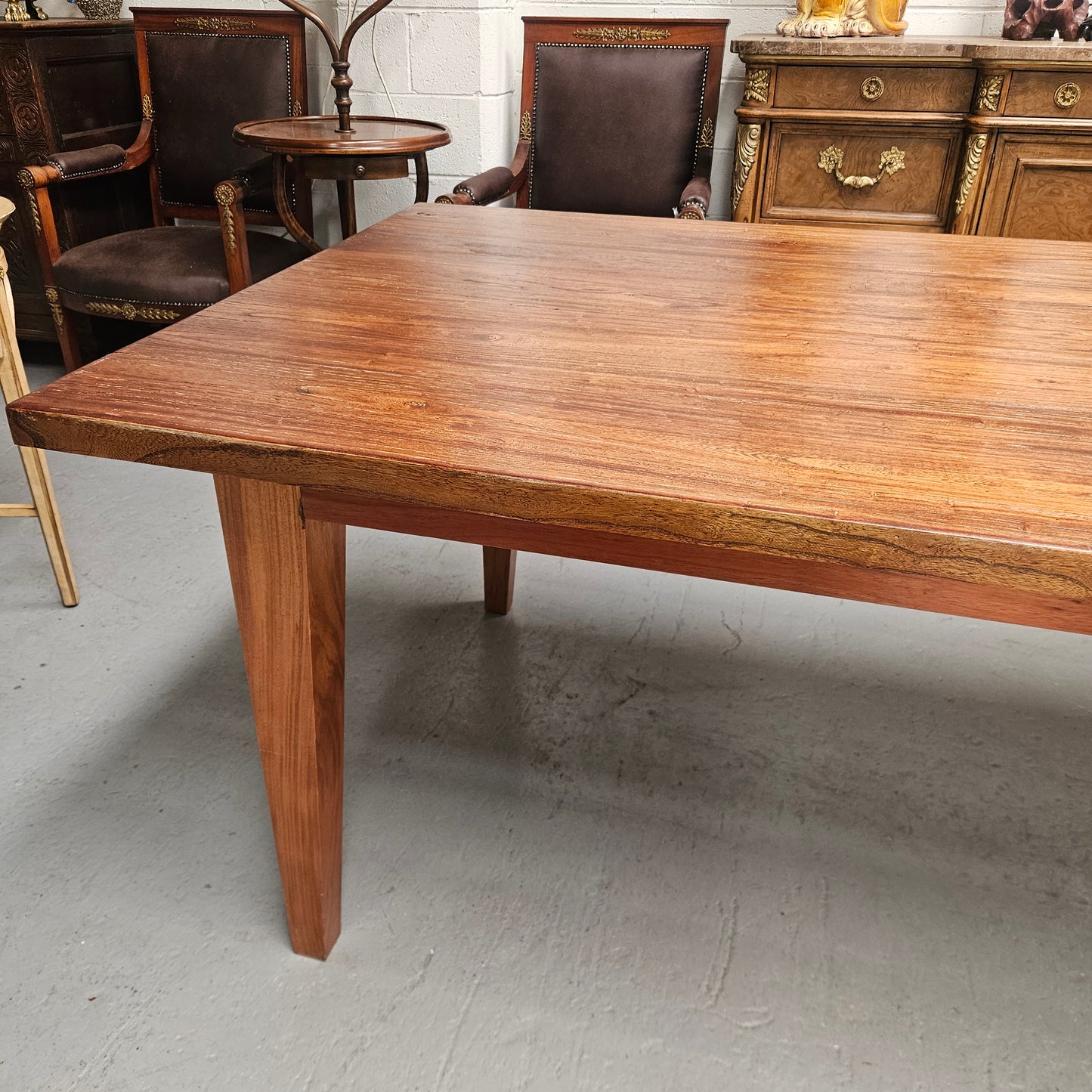 3 Meter Vintage Reclaimed Elm Top Farmhouse Style Dining Table