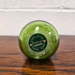 Vintage Faberge' Russian (St Petersburg) Green Glass Egg | Antique & Vintage | Moonee Ponds Antiques | Australia Wide Delivery