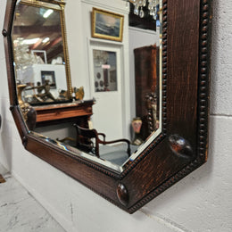 Edwardian Oak Wall Mirror