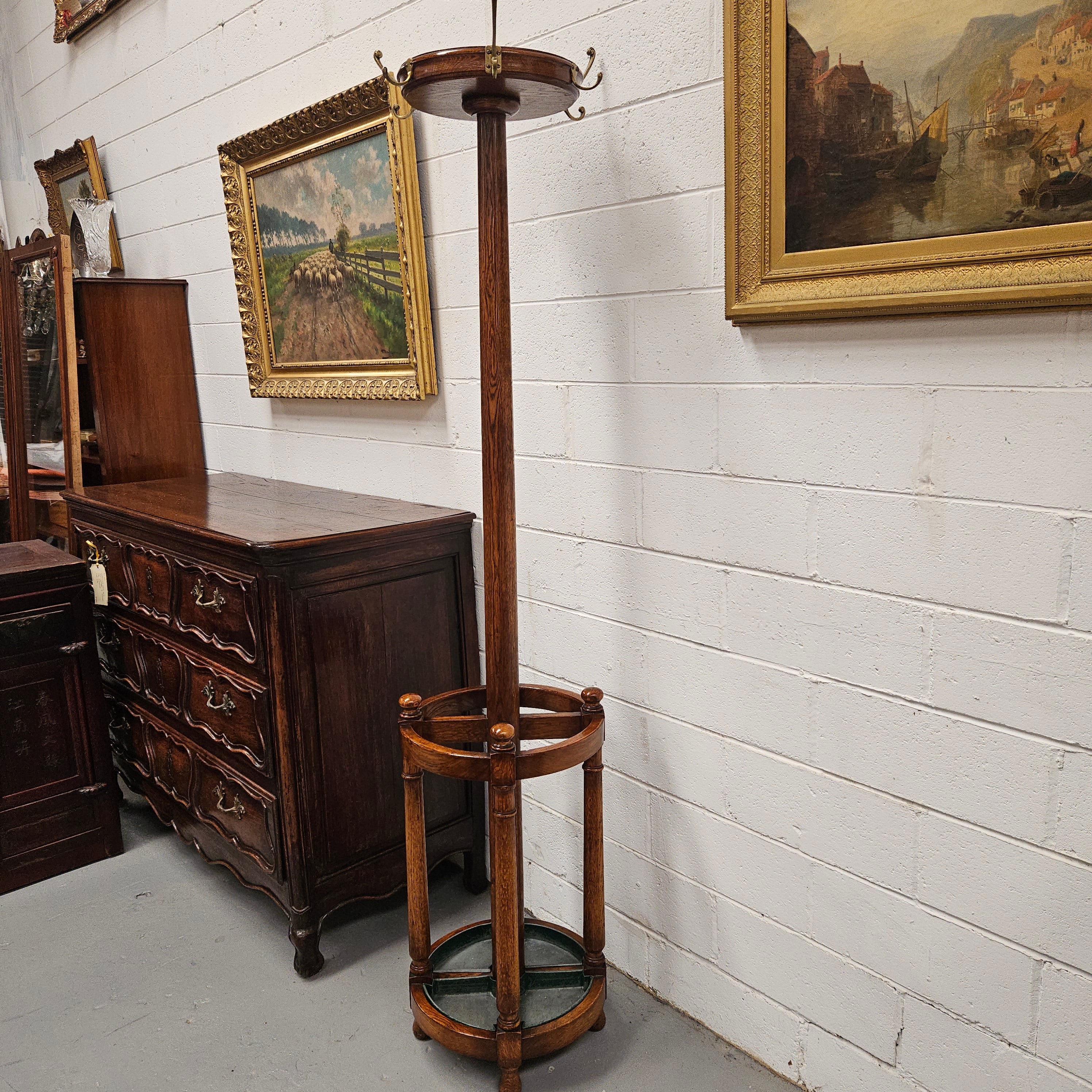 Edwardian Oak Hat/Coat/Umbrella Stand | Antique & Vintage | Moonee Ponds Antiques | Australia Wide Delivery