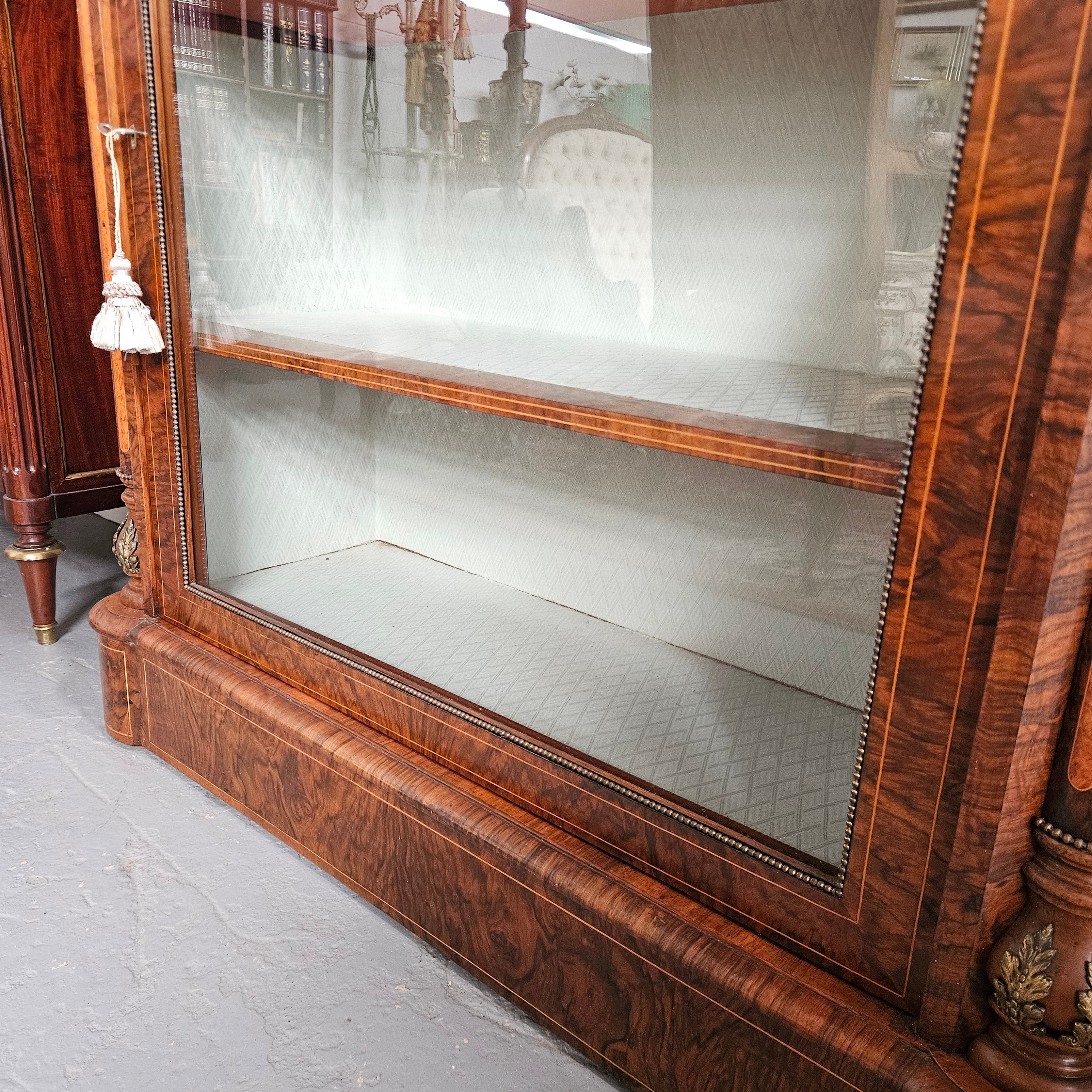 Beautiful Figured Walnut Victorian Inlaid Piers Cabinet | Antique & Vintage | Moonee Ponds Antiques | Australia Wide Delivery