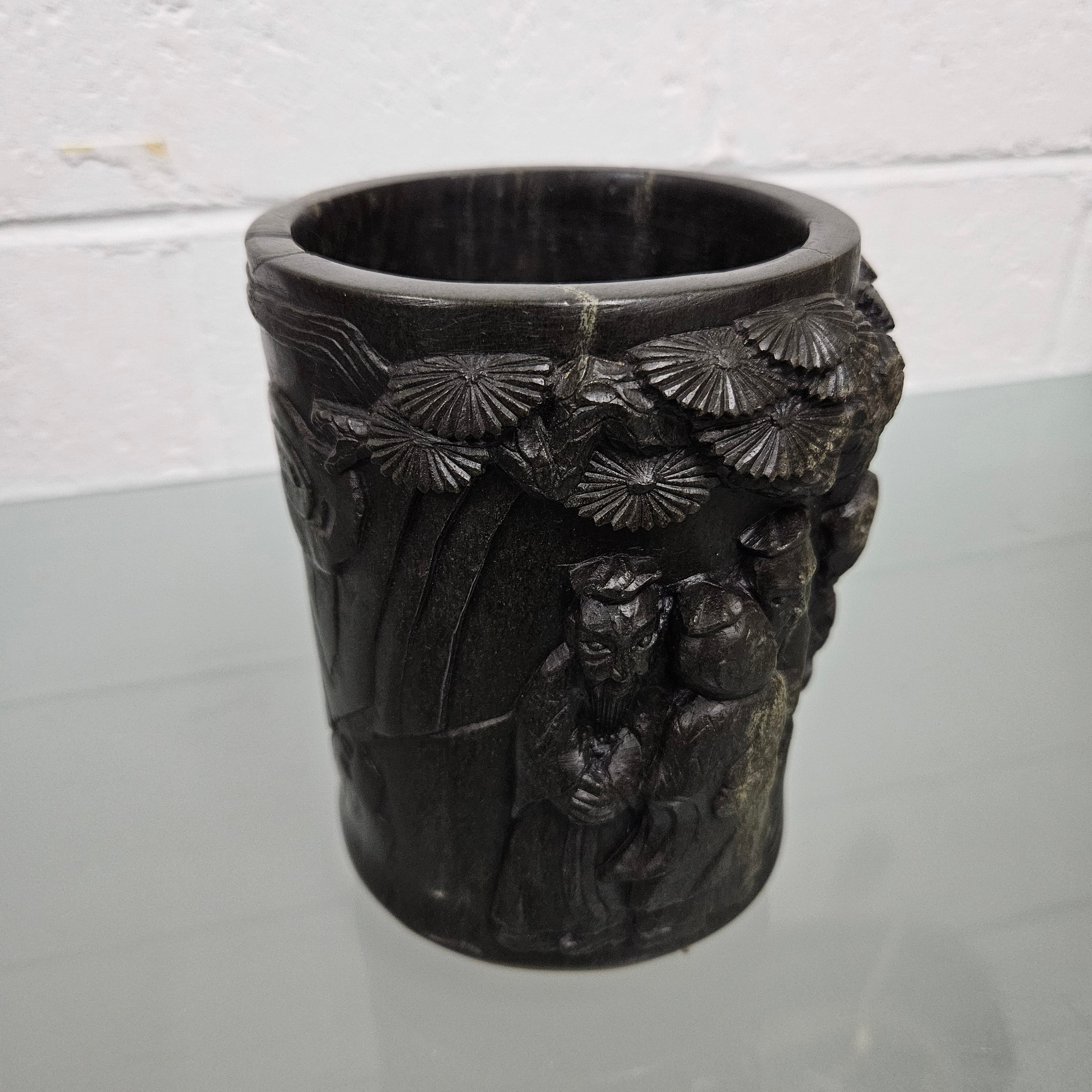 Antique Qing Dynasty Hand Carved Soap Stone Scholar's Brush Pot | Antique & Vintage | Moonee Ponds Antiques | Australia Wide Delivery
