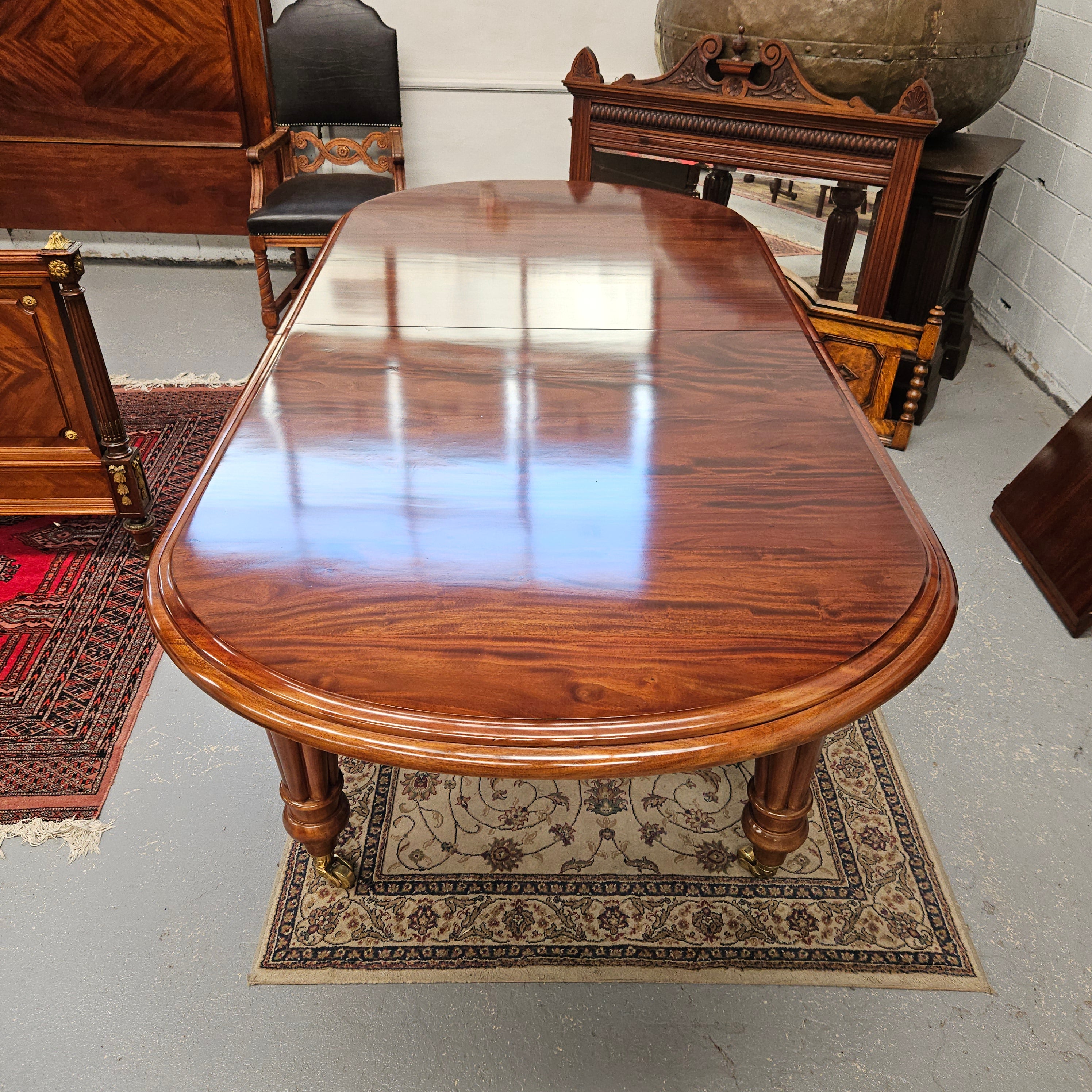 1980's Mahogany Reproduction Extension Table | Antique & Vintage | Moonee Ponds Antiques | Australia Wide Delivery