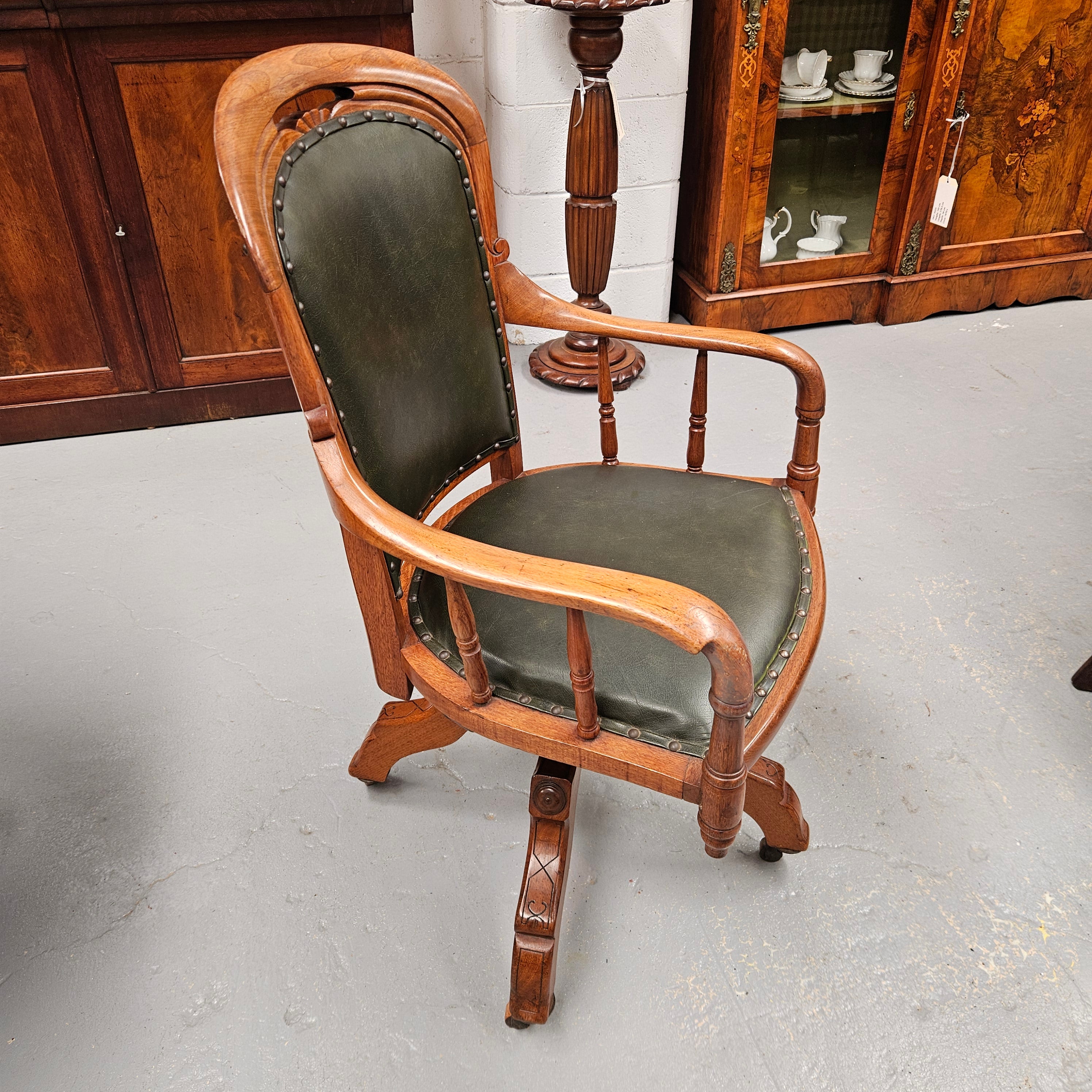 Very attractive Edwardian Mahogany Desk Chair | Antique & Vintage | Moonee Ponds Antiques | Australia Wide Delivery