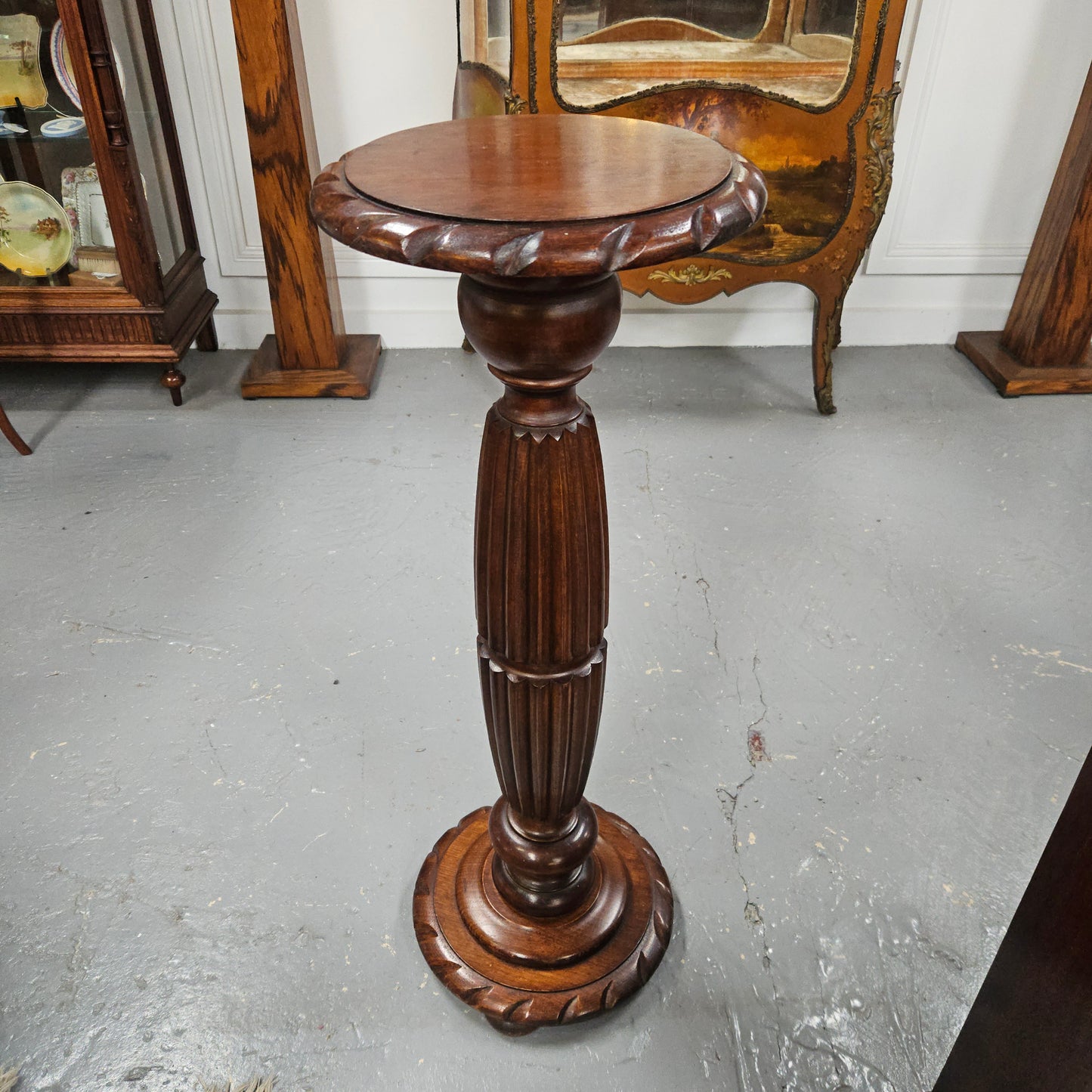 Antique Walnut Wooden Pedestal