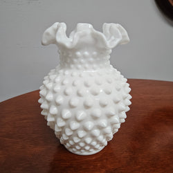 Vintage Fenton Style Milk Glass Vase