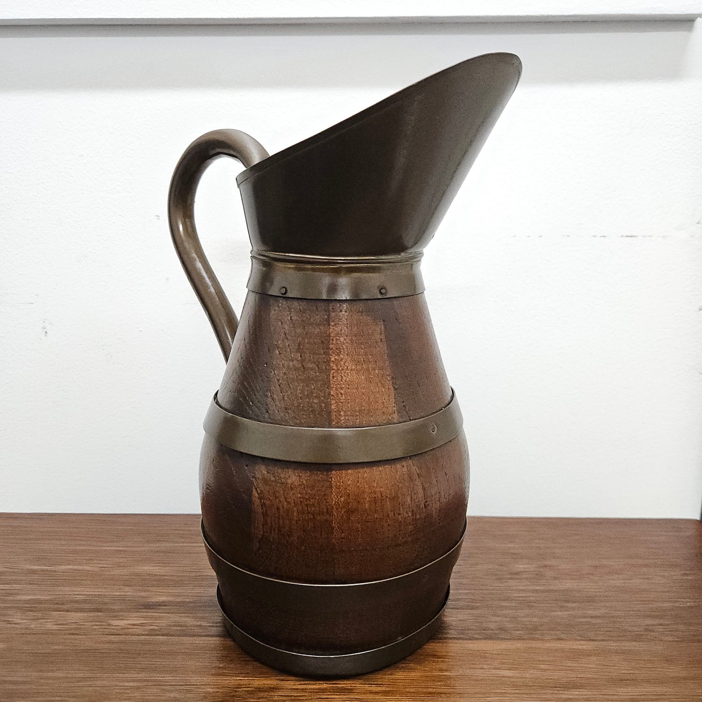 Antique Miniature Copper & French Oak Pitcher