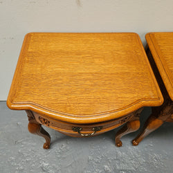 Pair of Vintage French Oak Louis 15th Style Single Drawer Bedsides | Antique & Vintage | Moonee Ponds Antiques | Australia Wide Delivery