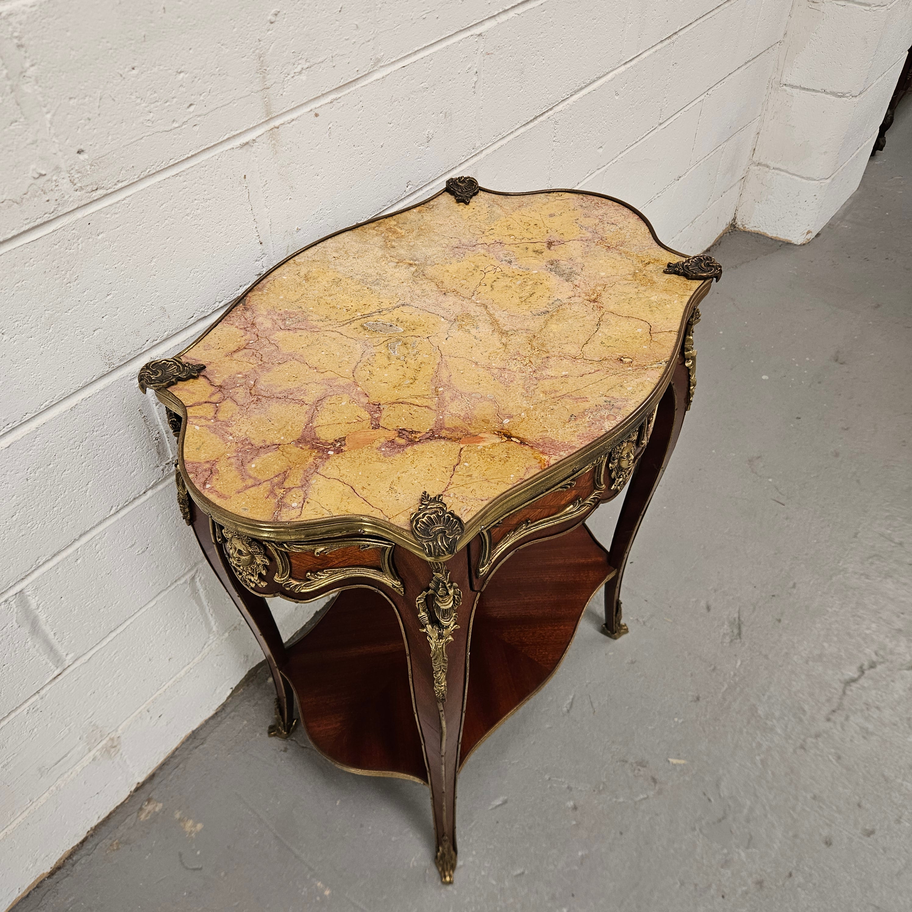 Antique French Marble Top & Ormolu Mounted Side Table | Antique & Vintage | Moonee Ponds Antiques | Australia Wide