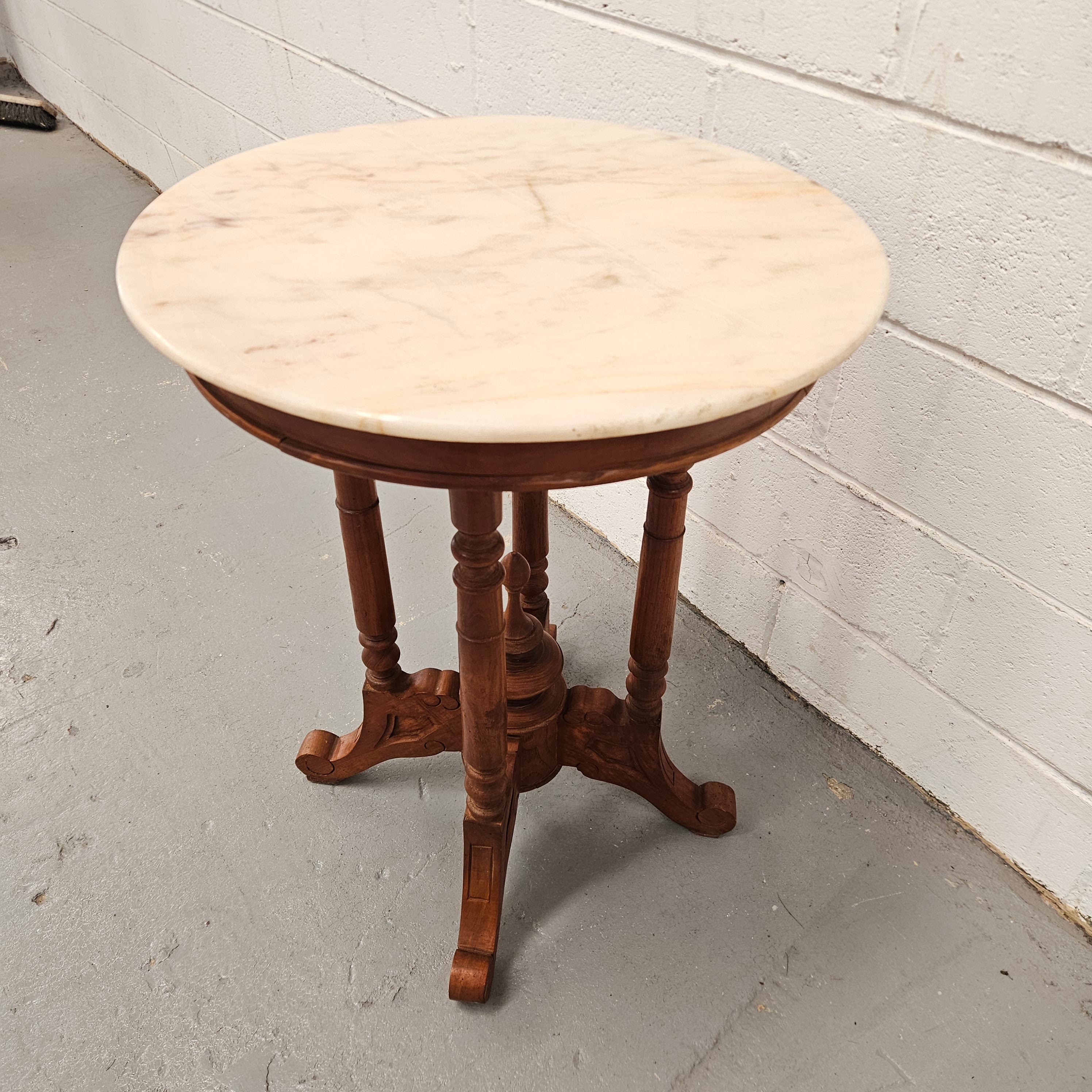 Vintage Mahogany Marble Top Round Table | Antique & Vintage | Moonee Ponds Antiques | Australia Wide