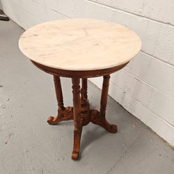 Vintage Mahogany Marble Top Round Table | Antique & Vintage | Moonee Ponds Antiques | Australia Wide Delivery