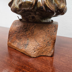 Vintage Pottery Bust On Wooden Base | Antique & Vintage | Moonee Ponds Antiques | Australia Wide Delivery