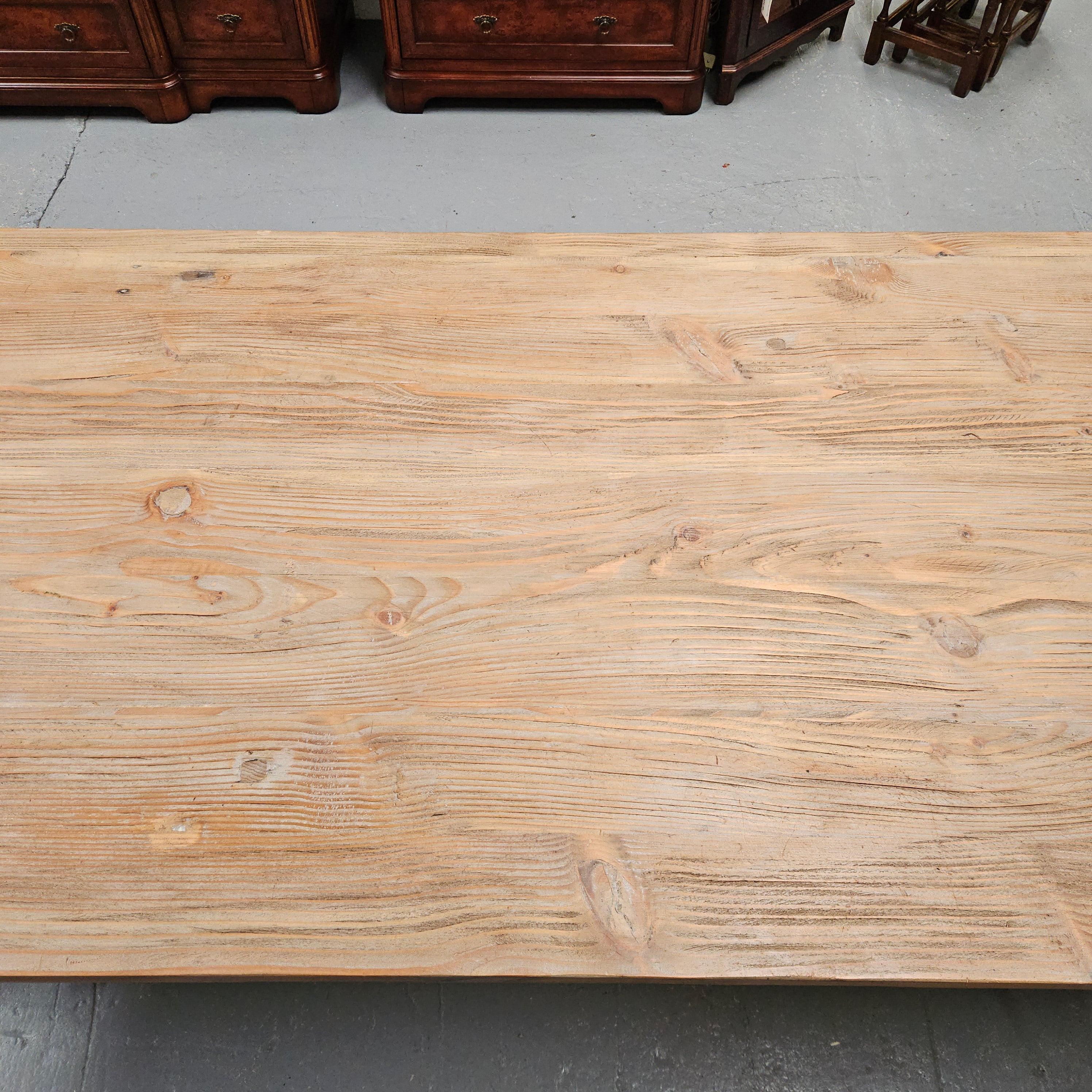 Trestle Dining Table With Reclaimed Elm Top And Antique Wishbone Industrial Iron Legs | Antique & Vintage | Moonee Ponds Antiques | Australia Wide Delivery