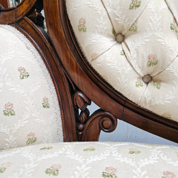 Victorian Walnut Double Ended Chaise Lounge