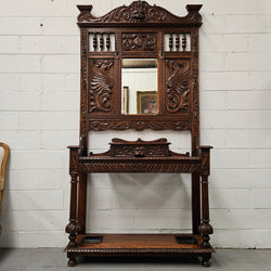 English Oak Gothic Style Hallstand | Antique & Vintage | Moonee Ponds Antiques | Australia Wide Delivery