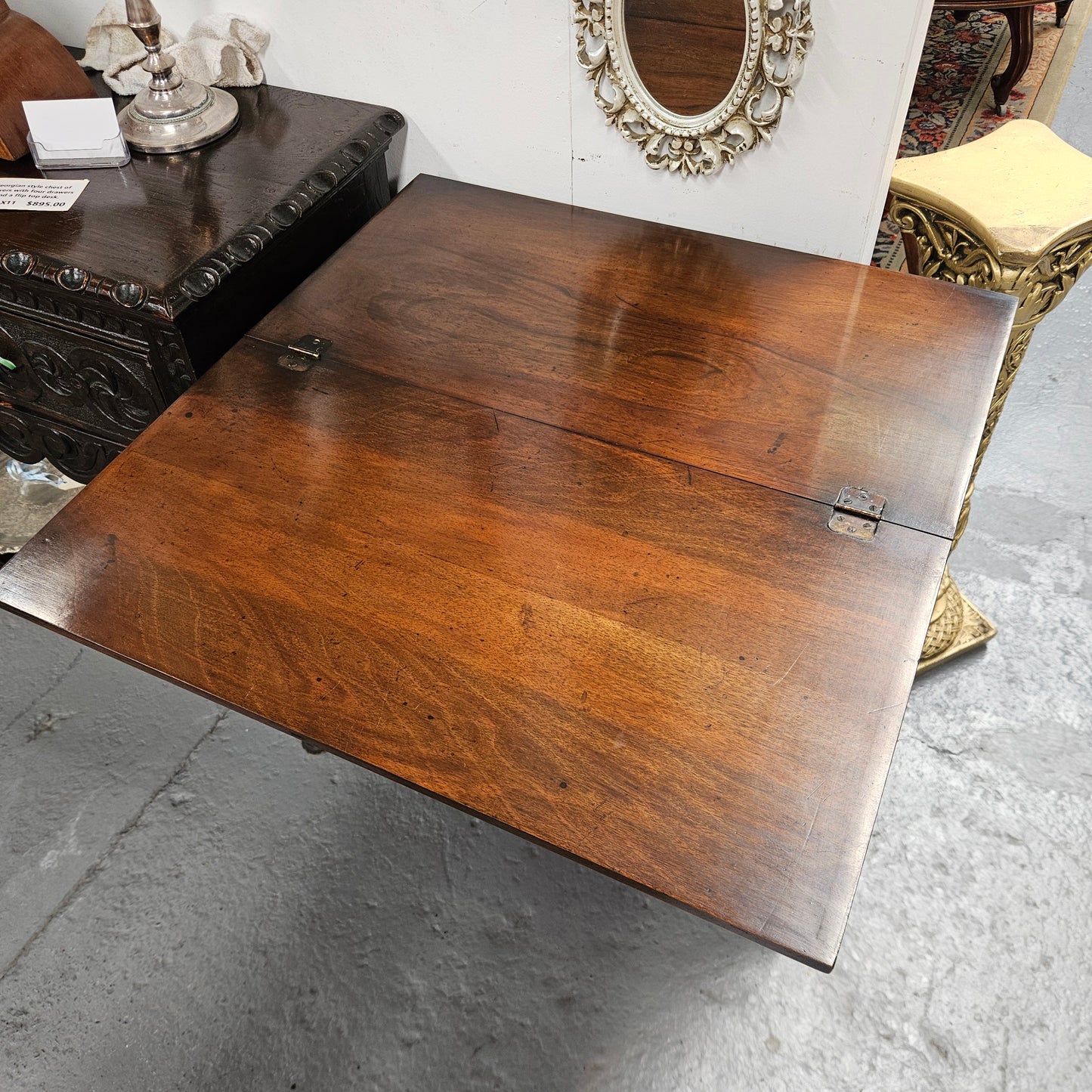 Georgian Style Chest of Drawers With Four Drawers & Flip Top Desk