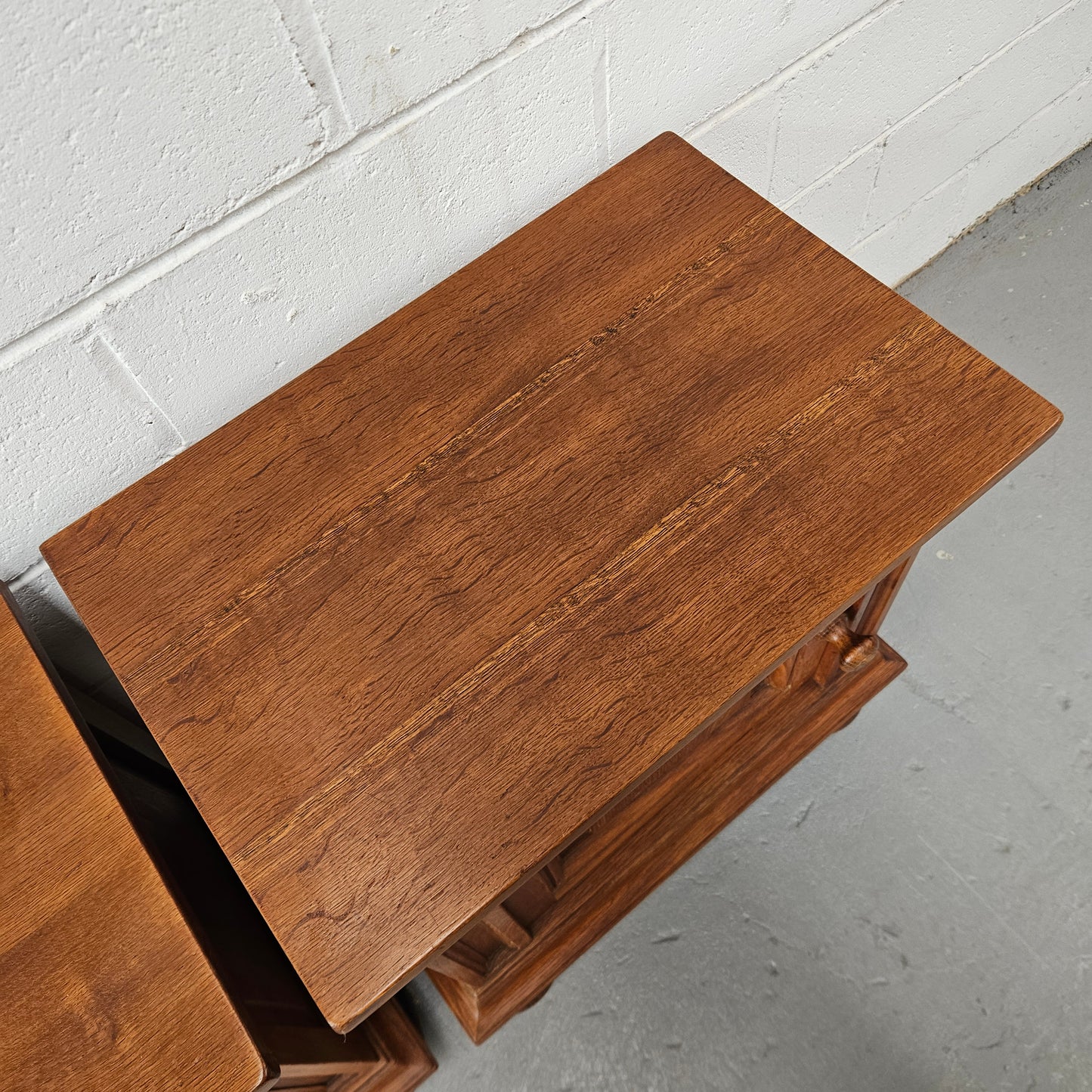 Pair of French Oak Gothic Style Bedsides