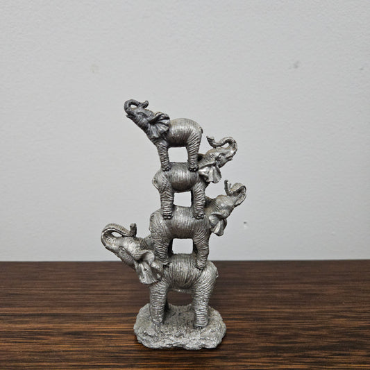 Heavy Pewter Elephant Group