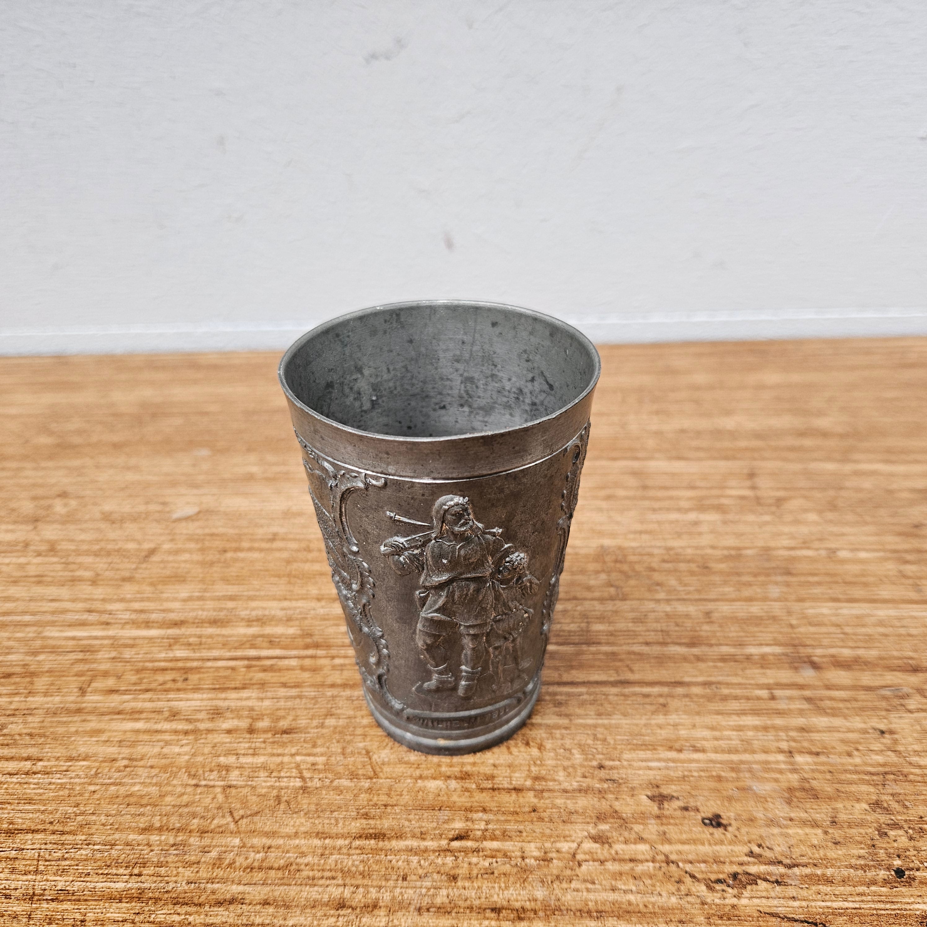 Antique Swiss Pewter Decorated Wine Cup | Antique & Vintage | Moonee Ponds Antiques | Australia Wide Delivery