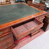 Edwardian Walnut Full Partners Desk With Leather Top | Antique & Vintage | Moonee Ponds Antiques | Australia Wide Delivery