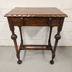 Period Oak Side Table With Drawer | Antique & Vintage | Moonee Ponds Antiques | Australia Wide Delivery