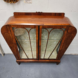 Art Deco Figured Walnut Display Cabinet | Antique & Vintage | Moonee Ponds Antiques | Australia Wide Delivery