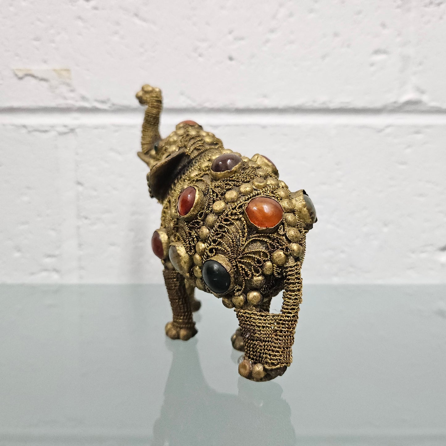 Bronze, Agate, Brass Ceremonial Elephant