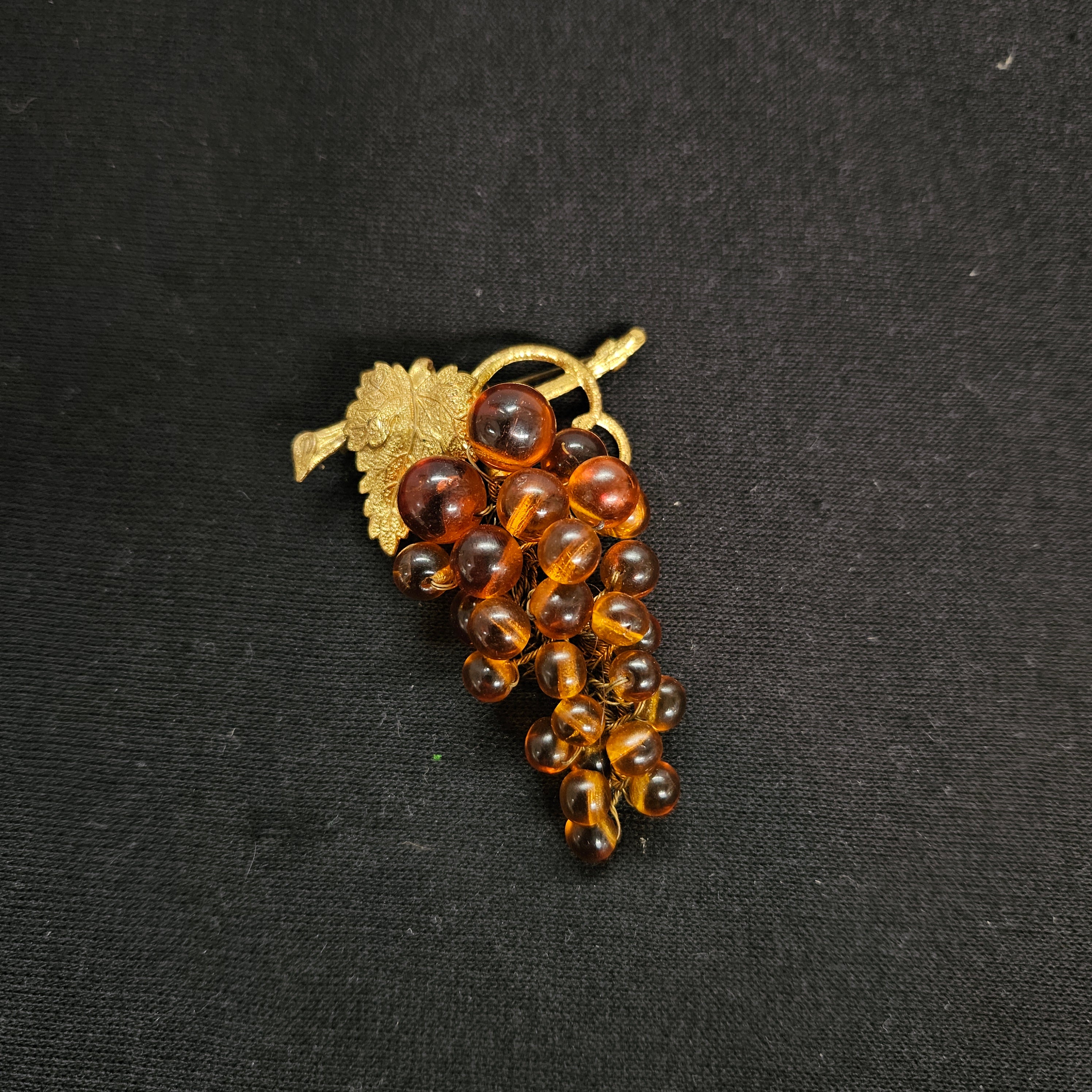 Interesting Vintage Grapes Brooch